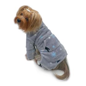 Ultra Thick Plush Penguins Turtleneck Pajamas (Color: gray, size: XS)